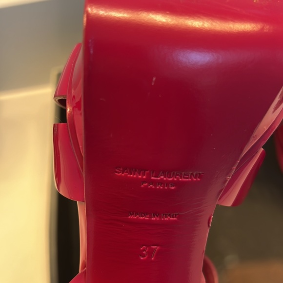 Ysl Saint Laurent Fuschia Tribute Sandals Size 37 - Picture 3 of 9